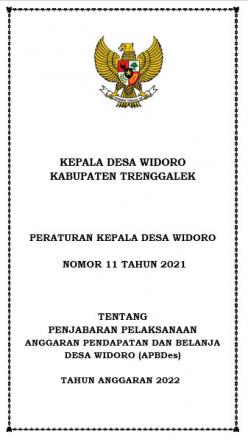 PERKADES NOMOR 11 TAHUN 2021 TENTANG PENJABARAN APBDesa TAHUN 2022